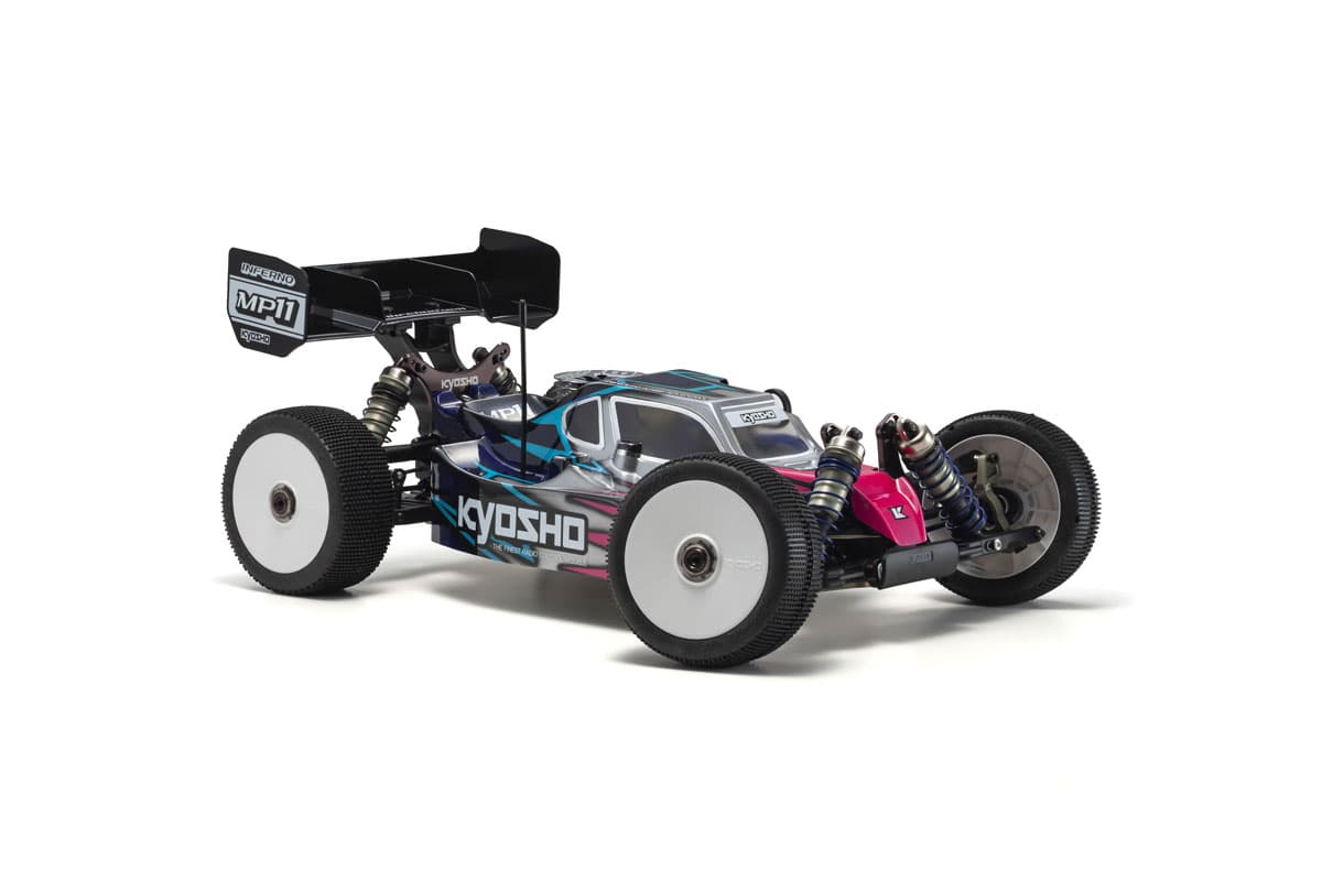 Kyosho MP11 radiostyrert buggy med svart og rosa design