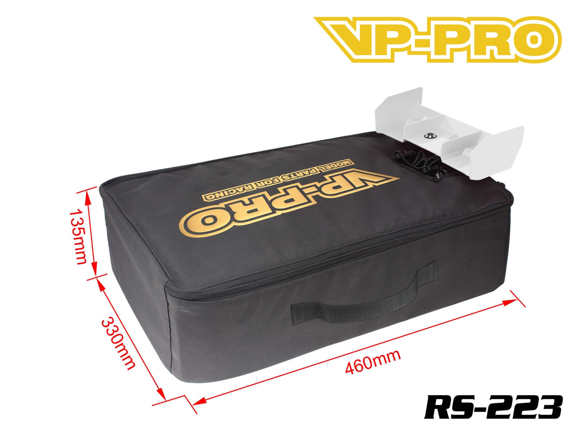 VP PRO RS-223 transportkoffert med dimensjoner