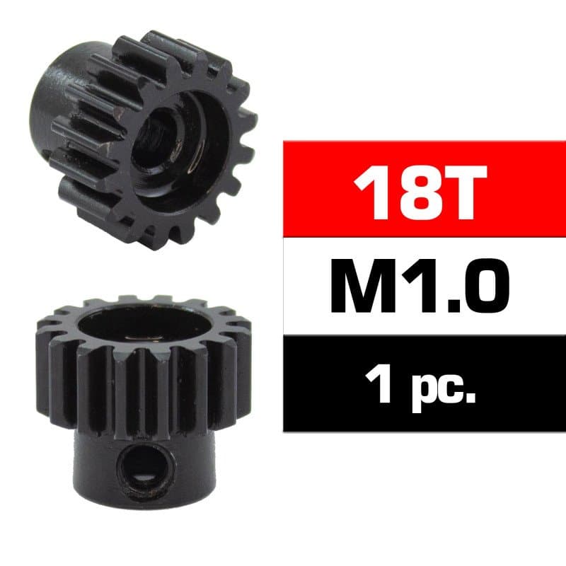 18T M1.0 sort tannhjul