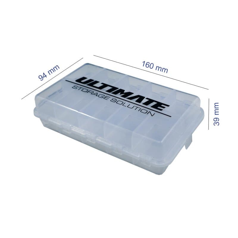 Transparent plastikkasse med dimensjoner