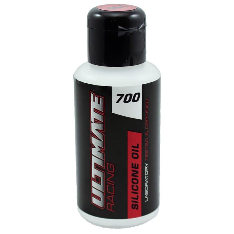 Ultimate Racing 700 silikonolje i svart flaske